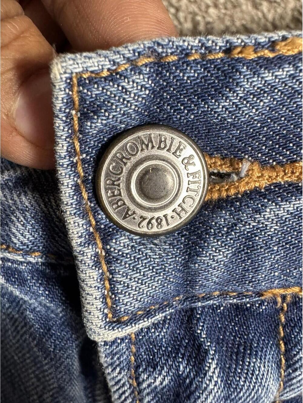 Abercrombie Fitch The Wide Leg High Rise Jean Size 24/00 Baggy Preppy - Picture 6 of 9